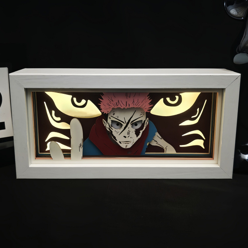 Jujutsu Kaisen Anime Paper Carving Lamp Gojo Satoru Peripheral Figure Two-Dimensional Night Light Bedroom Room Decoration Lamp