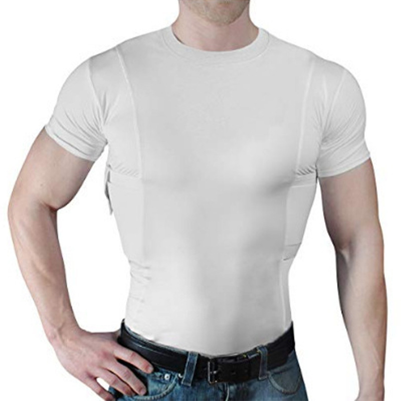 Transfronteriza caliente de Europa y América estación independiente unisex funda oculta táctica de alta elástica camiseta