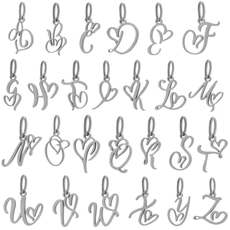 DIY Jewelry Accessories Classification 1 Piece 304 Stainless Steel Titanium Steel Letter Word Pendant DIY Jewelry Accessories