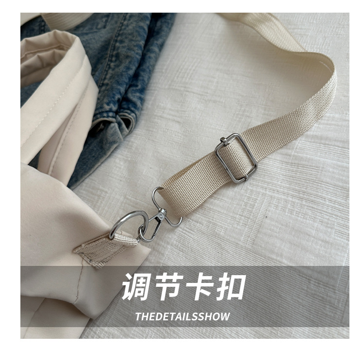 New casual nylon fashion solid color 2024 large-capacity solid color tote canvas crossbody single-shoulder hand-held Tote bag undefined