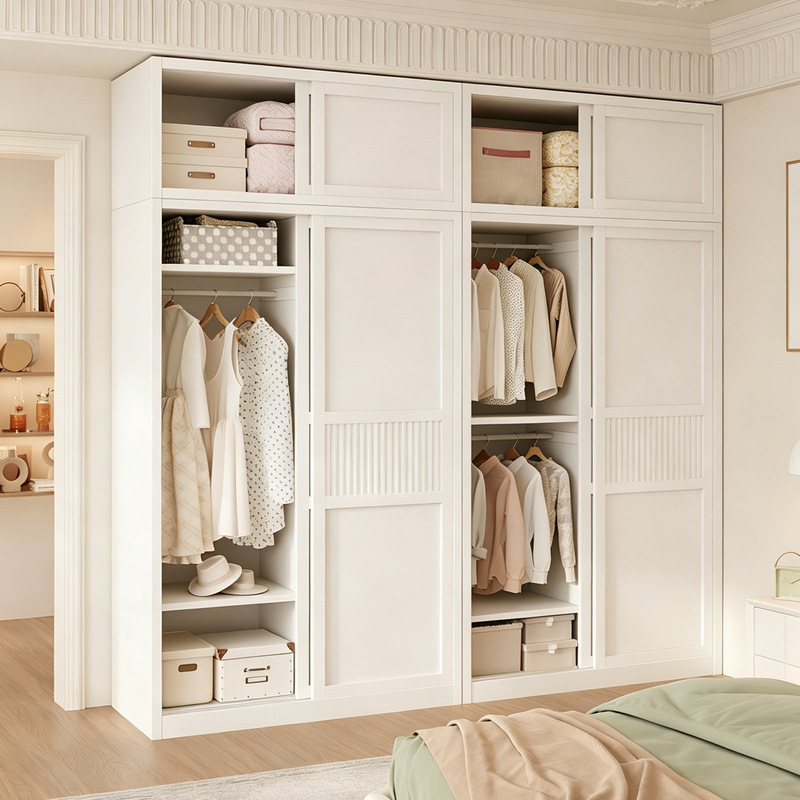 Steel wardrobe 2026 new popular model, dustproof metal storage cabinet for bedroom, home use, thickened sliding door wardrobe with clothes rack Steel wardrobe 2026 new popular model, dustproof metal storage cabinet for bedroom, home use, thickened sliding door wardrobe with clothes rack