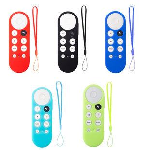 Suitable for Google Tv Tv Remote Control Silicone Cover Luminous Color Thickeneded Protective Shell Anti-Fall Cross-Border Hot Model
