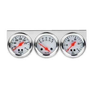 Cross-border automotive modification instrument 2-inch 52MM mechanical triple gauge combination instrument water temperature, oil pressure, and voltage gauge at factory price