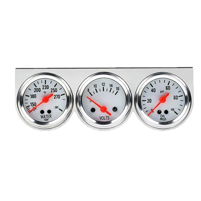 Cross-border automotive modification instrument 2-inch 52MM mechanical triple gauge combination instrument water temperature, oil pressure, and voltage gauge at factory price