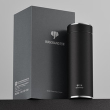 万象保温杯节日礼物大容量实用男车载便携水杯办公H136SL-枪灰色