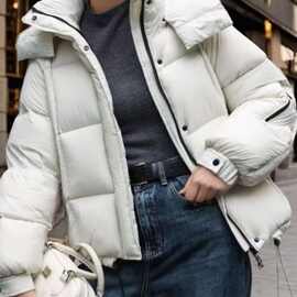 泡芙短款羽绒服女2025新款韩版冬季加厚时尚面包小个子保暖外套潮