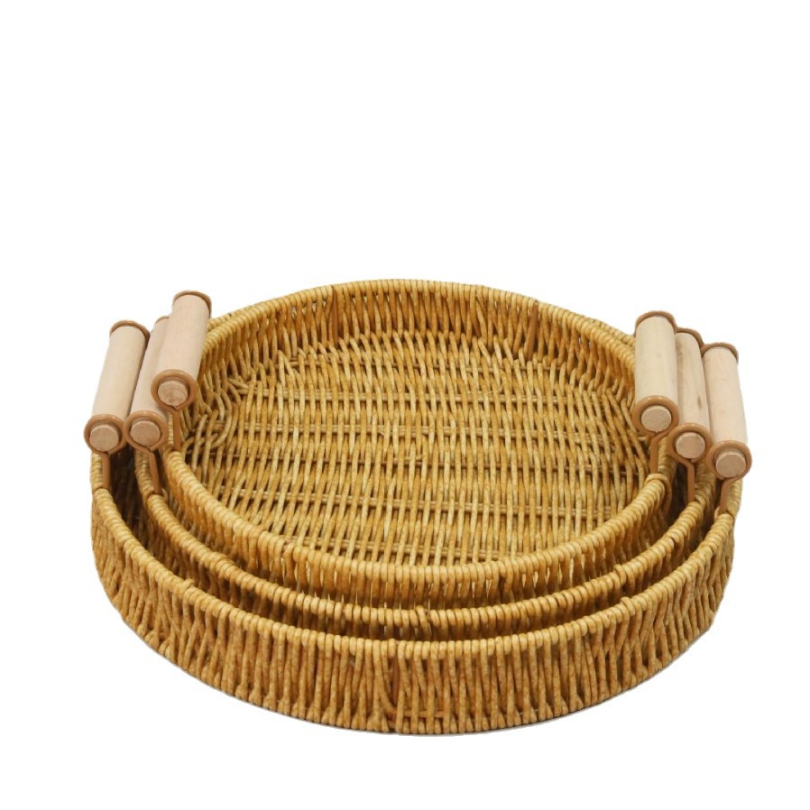 estilo japonés de caña pan de bocadillos refrigerios canasta de frutas imitación de caña bandeja casera sala de estar pastel pan fruta seca