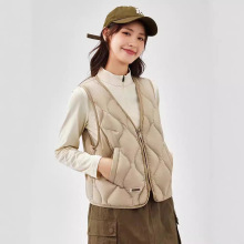 羽绒马甲女90白鸭绒2025冬背心短款保暖内搭V领上衣轻薄百搭韩版