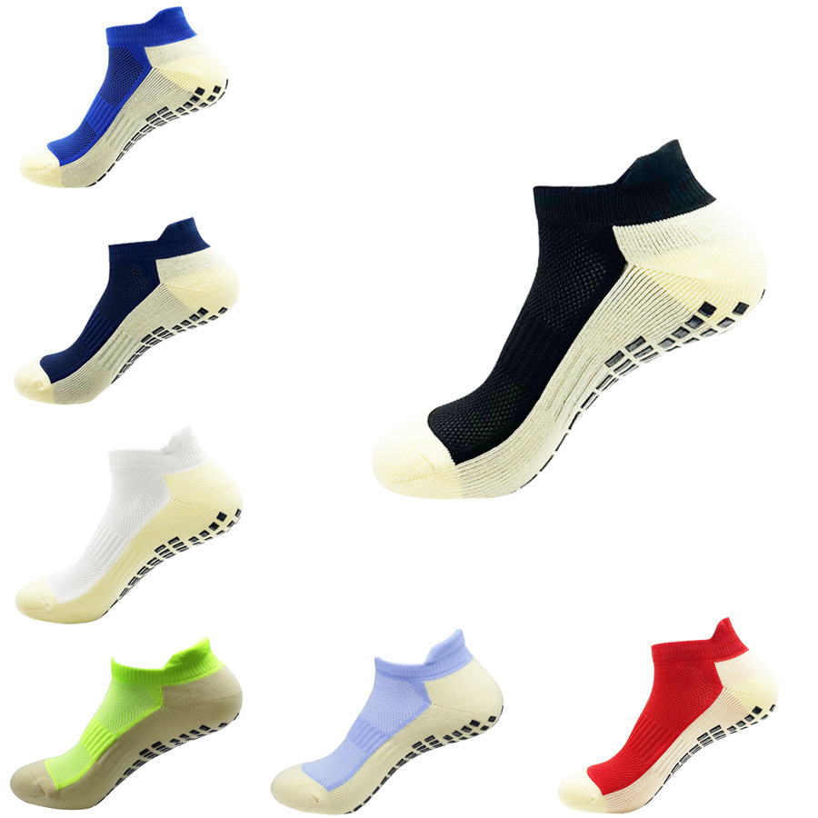 Cross-Border Hot-Selling Short Football Socks, Boat Socks, Sweat-Absorbent, Breathable, Glue-On Anti-Slip Football Sports Socks, Basketball Socks, Floor Socks