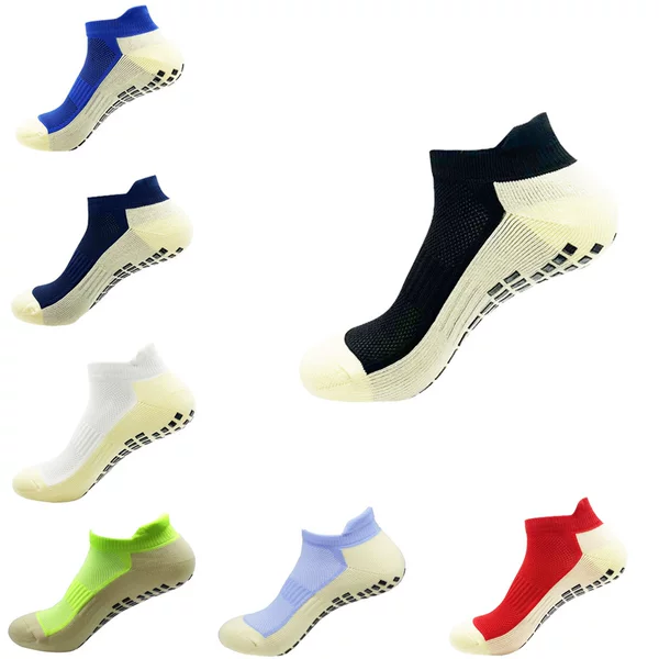 Cross-Border Hot-Selling Short Football Socks, Boat Socks, Sweat-Absorbent, Breathable, Glue-On Anti-Slip Football Sports Socks, Basketball Socks, Floor Socks