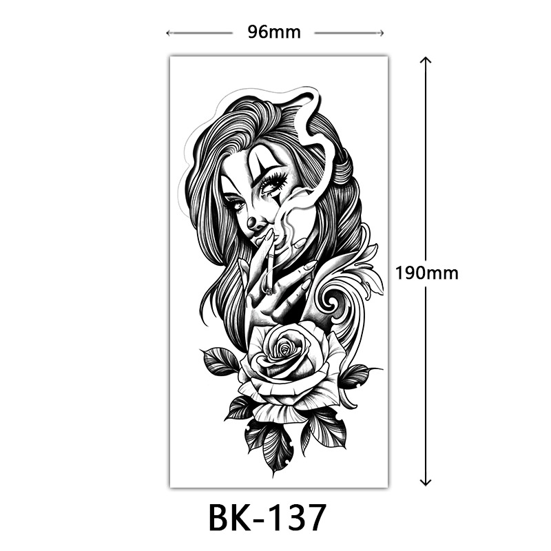 Tatuaje Temporal de Flores Boceto de Papel de Transferencia al Agua, Impresión por Transferencia de Agua, para Cuerpo image 143