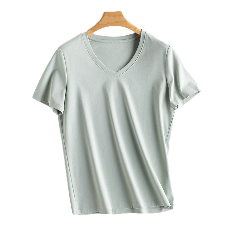 Yuyue 2025 桑蚕シルクシルクコットン 冷感ノーアイロン13色Tシャツ 夏涼しいシルクのような滑らかな桑蚕シルクトップス レディース|undefined