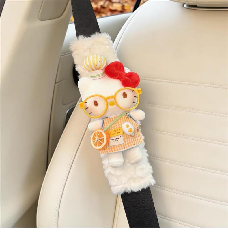Hellokitty Car Seat Belt Shoulder Pads Car Interior Seat Belt Decoration Anti-Wear Clothing Couple Set for Women
