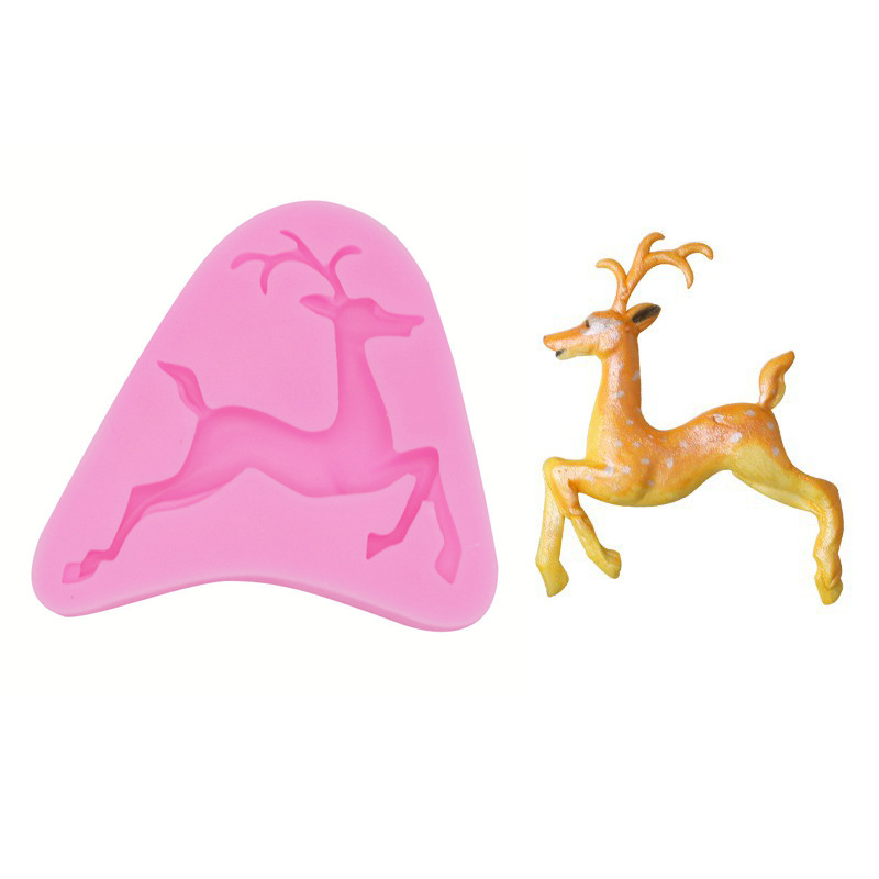 Fondant DIY herramientas para hornear ciervos voladores chocolate arcilla molde de silicona