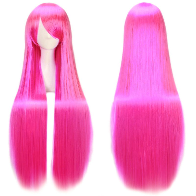 Cos peluca universal 100cm color Pelo Largo recto cos anime Comercio exterior Venta caliente alta temperatura de seda anime peluca