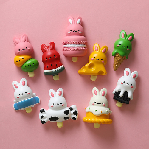 Man Little Rabbit Second Generation Rabbit Three-dimensional Refrigerator Magnet Wholesale Magnet Resin Magnet Cartoon Food Toy DIY Decoration