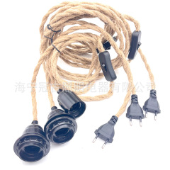2m/3m/4.5mアマゾンスポット麻縄ツイストペアランプ付きe27ヨーロッパ規格レトロ麻縄シャンデリア部品