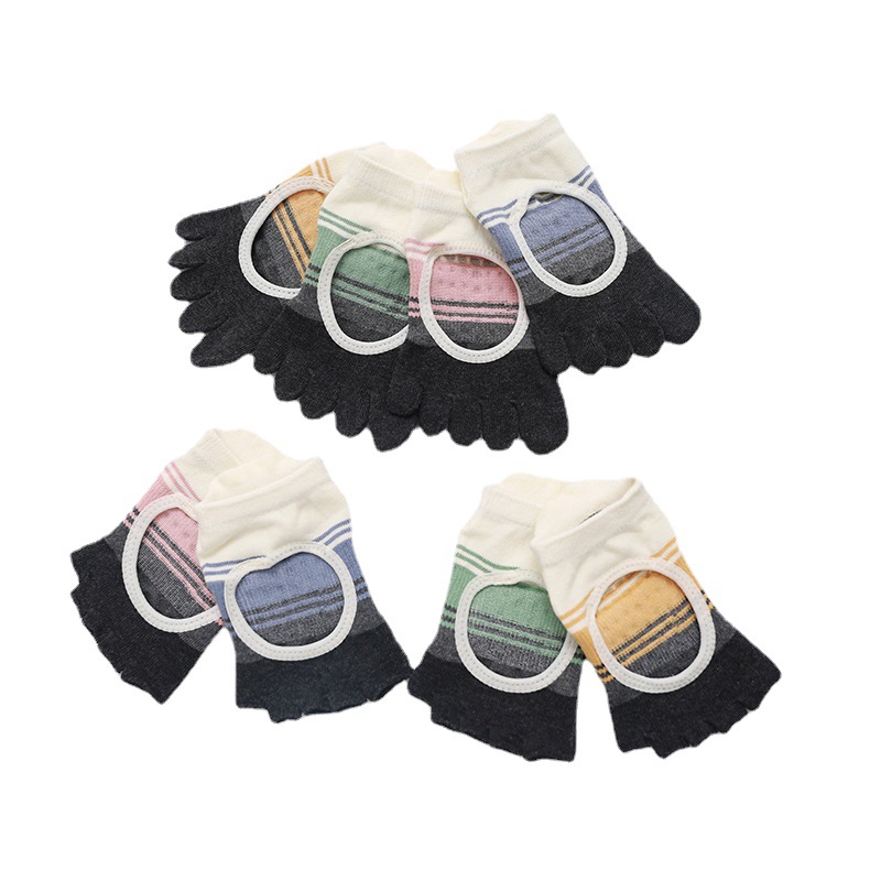 Calcetines de Yoga de empeñamiento de fuga a juego de color Calcetines antideslizantes de silicona calcetines de cinco dedos calcetines deportivos Pilates calcetines de fitness de interior