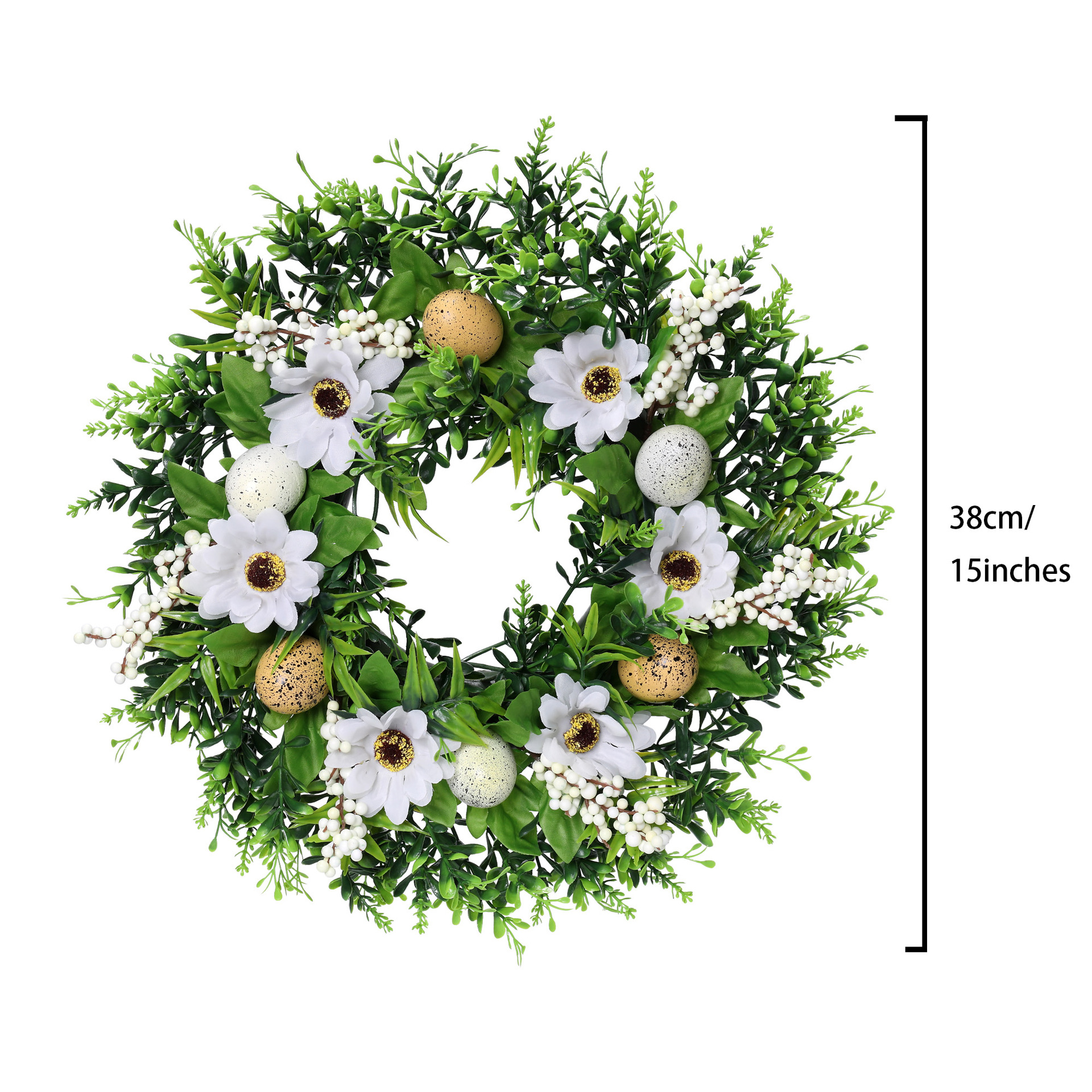 Guirnalda de Pascua puerta colgando de ratán colorido huevo conejo decoraciones de Navidad guirnalda de girasol diseño de la escena de Navidad