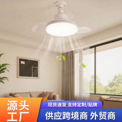 国境を越えた新しいモダンでシンプルなリビングルーム用扇風機ライト、ダイニングルーム用シーリングファンライト、寝室用強風リモコン付き隠しファンライト