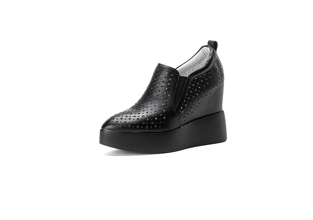 Giày sneaker nữ đế dày tăng chiều cao 12cm, form lười thoáng khí, phong cách trẻ trung — màu đen, màu trắng chi tiết 21