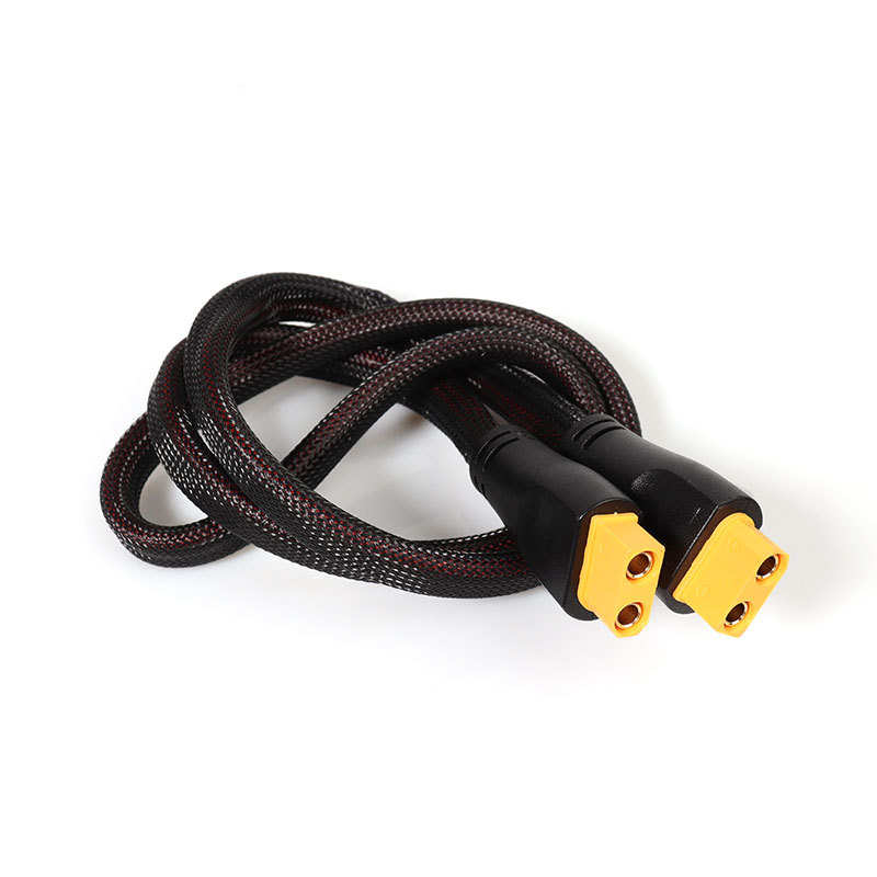 Electric Vehicle Xt90 High-Power Conversion Connector 8Awg 9Awg with Flame-Retardant Mesh Integrated Male-Female Extension Cable