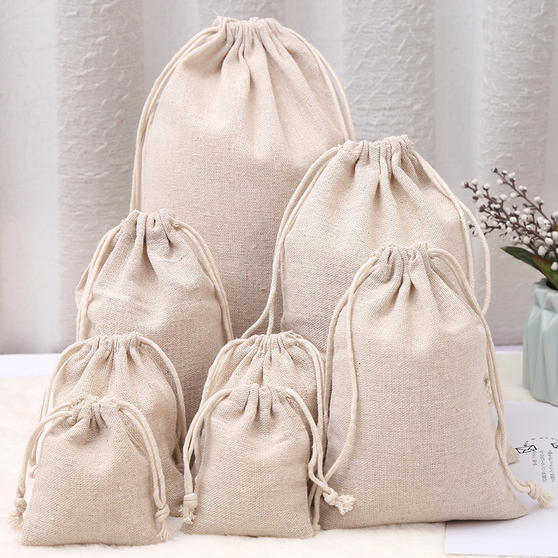 棉布袋现货大量批发款束口袋花口平品棉布袋 米白色棉布袋 帆布袋