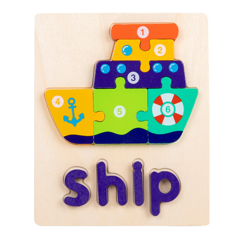 Palabras cognitivas digitales aprendiendo jugando y aprendiendo material didáctico Nuevo rompecabezas de alfabeto digital para niños de dibujos animados