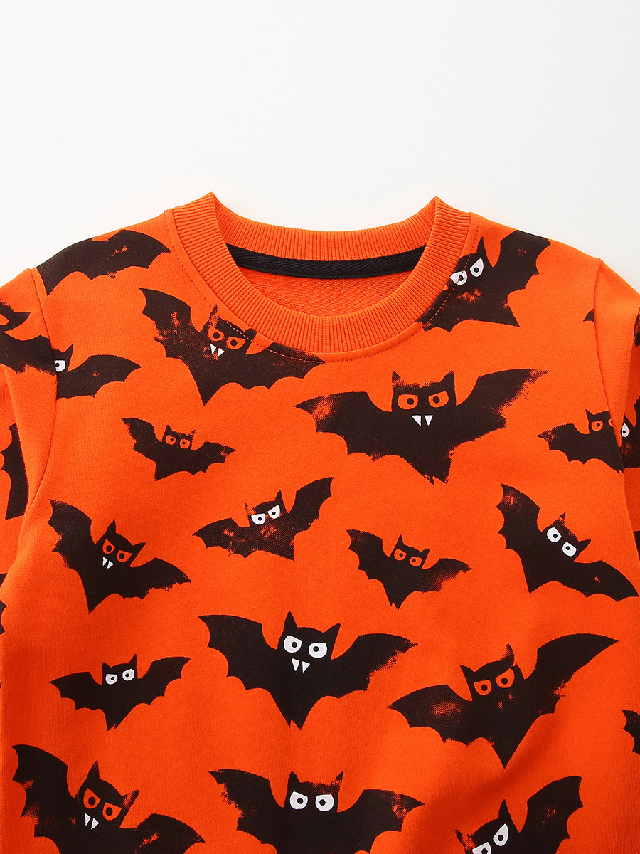 Otoño nuevo niño estilo europeo y americano Halloween chaqueta infantil chaqueta de algodón de punto de cuello redondo de manga larga chaqueta de ropa infantil