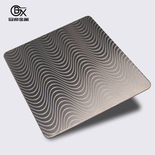 Free Grain Stone Grain Copper-Plated Local Stainless Steel Etched Plate Mirror Corrosion Engraving Hotel Elevator Pattern Plate