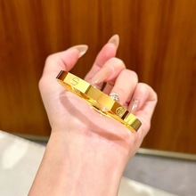 金店同款沙金光面卡家手镯女卡家一字螺纹设计手环2025新款