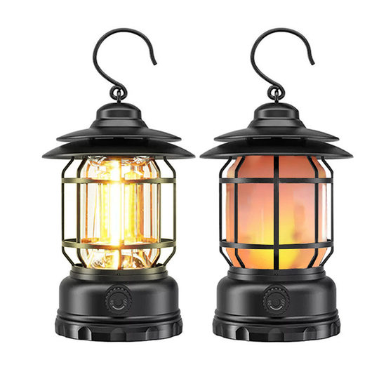 Outdoor Lantern Shake Tone Hand Flame Retro Camping Lamp Camping Lamp Tent Charging Gift Atmosphere Lamp Horse Lamp
