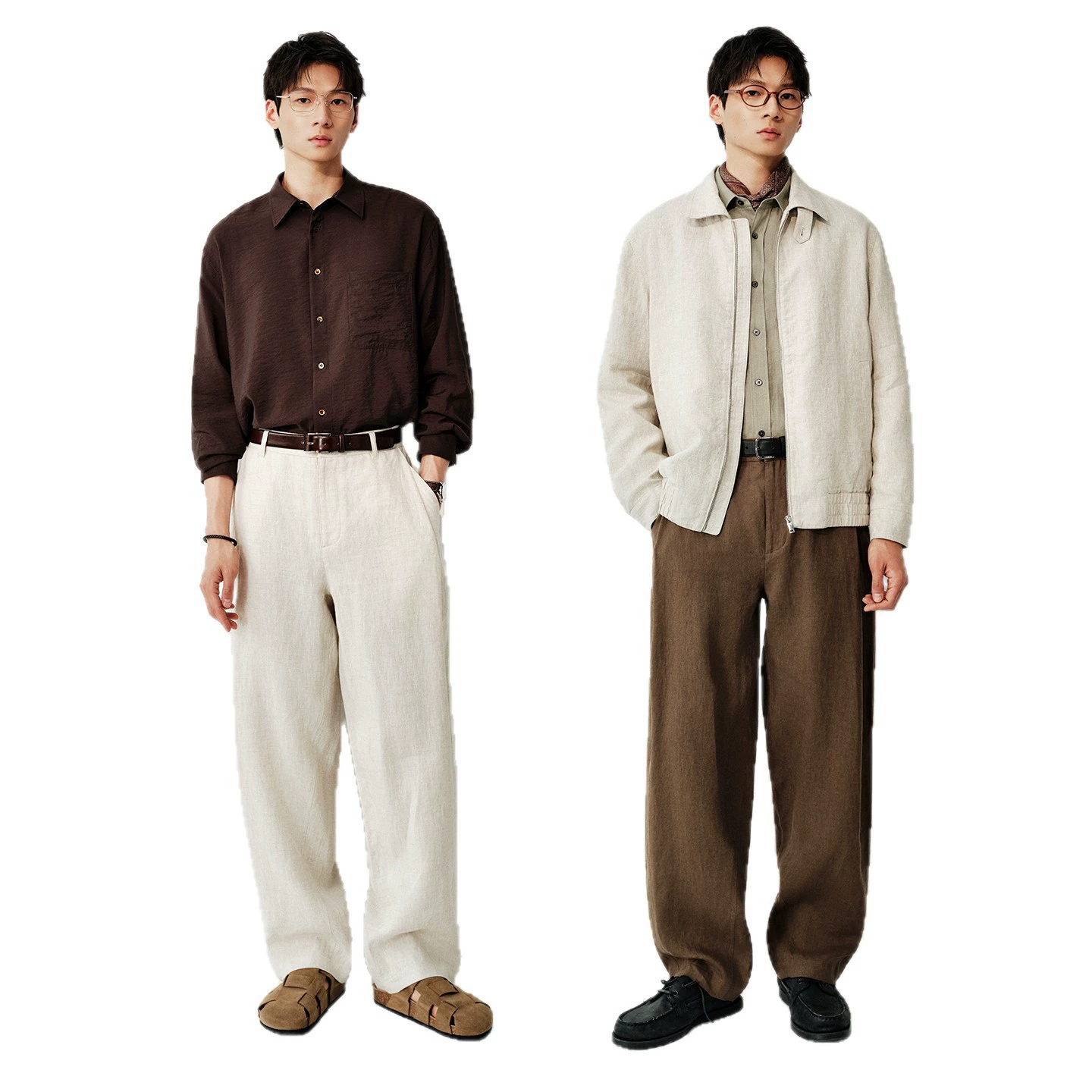[Французская льняная] Mr. Cotton% полностью льняные штаны в стиле old money, свободные прямые повседневные штаны весна и лето льняные штаны для commuting