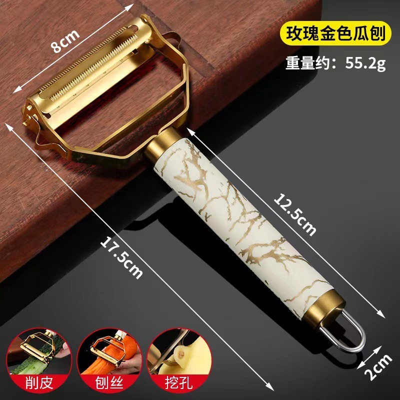 多機能304ステンレス三合一皮削り刀厨房用具二重削り|undefined