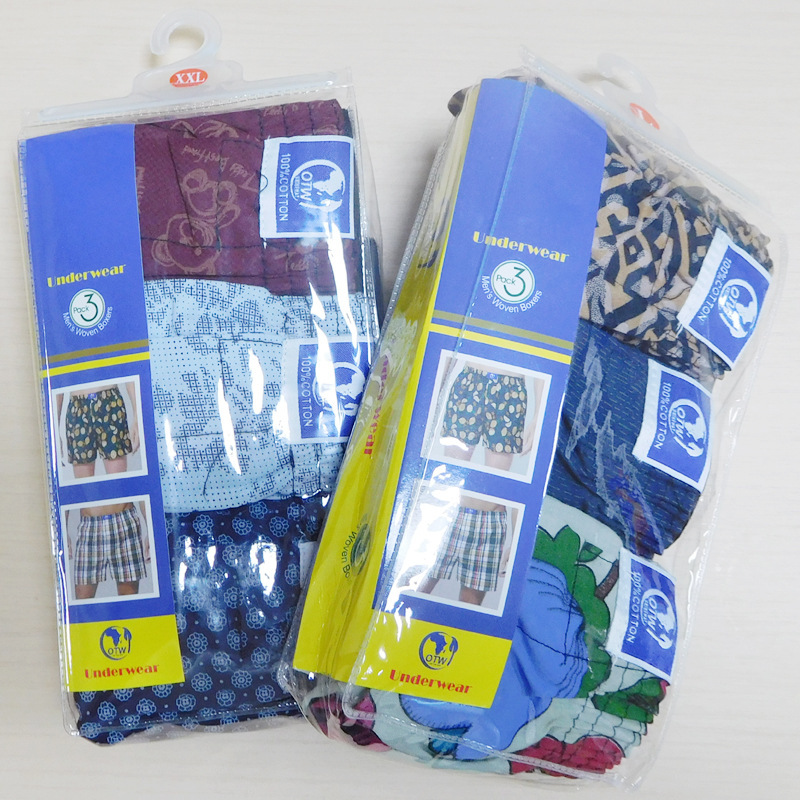 Men's Plaid Woven Shorts with Three Pockets, African Aro Shorts, South American Export Boxer Shorts