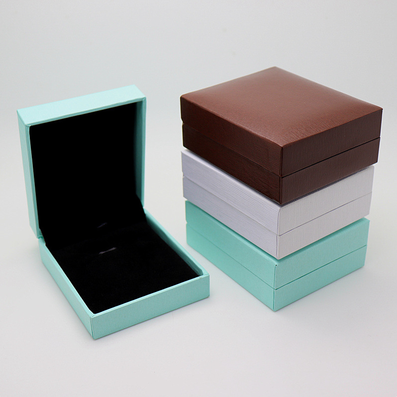 厂家现货批发简约翻盖首饰项链吊坠盒收纳包装精品盒子烫金印LOGO