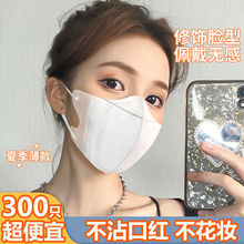 成人口罩女高颜值3d立体薄款网红夏季透气防晒一次性三层防护白黑