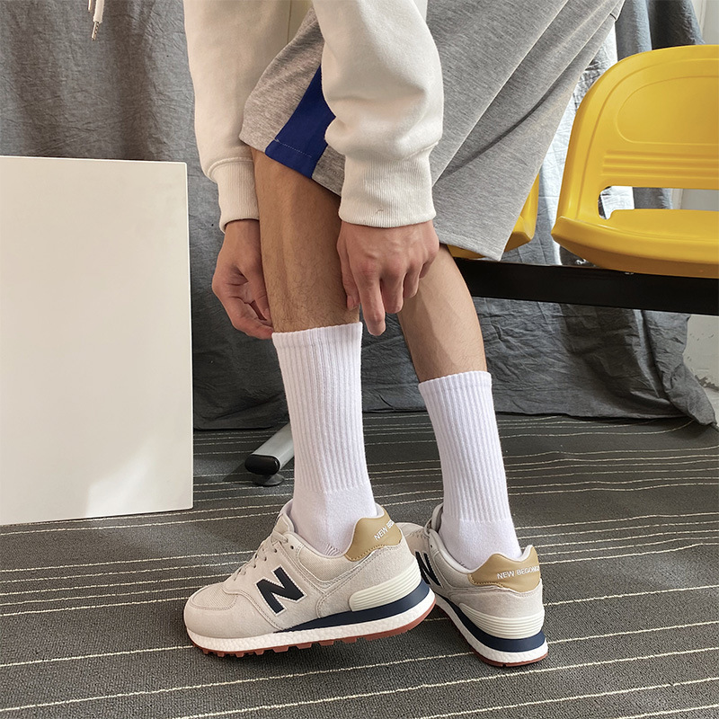 【純綿タオル底】ソックス メンズ ミッドチューブ 秋冬 消臭 増粘 ボーイズ バスケットボール スポーツ ループソックス|undefined