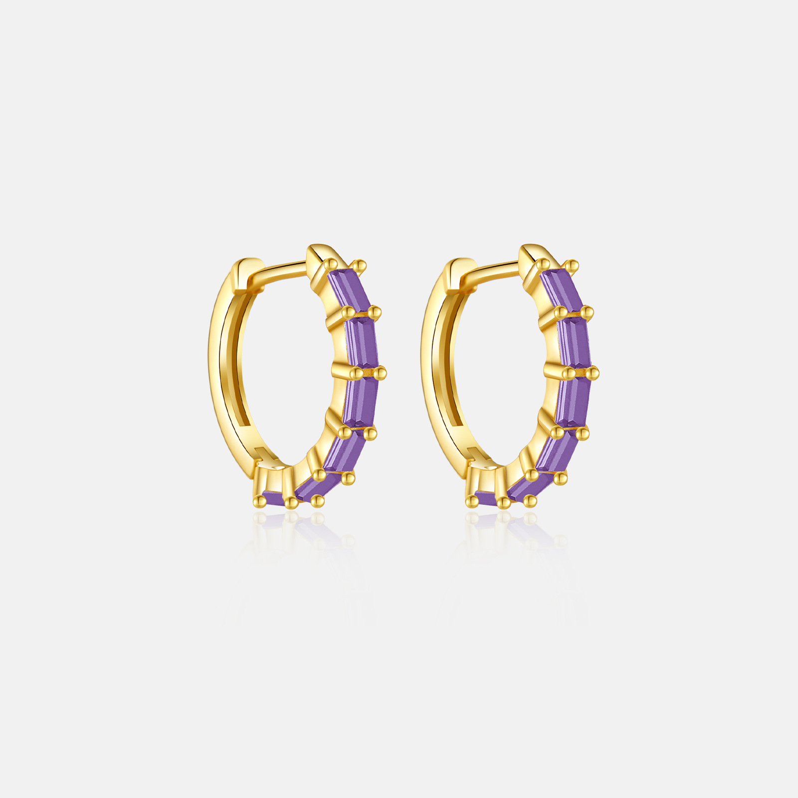 1 Pair Quantity Holiday, Daily Occasion 1 Pair 18K Gold Plated 925 Sterling Silver Zircon Geometric Earrings