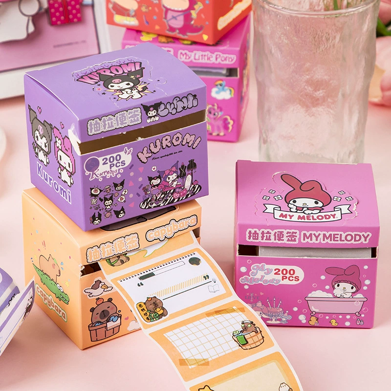 Cartoon detachable high quality note for elementary school students, cute sticker