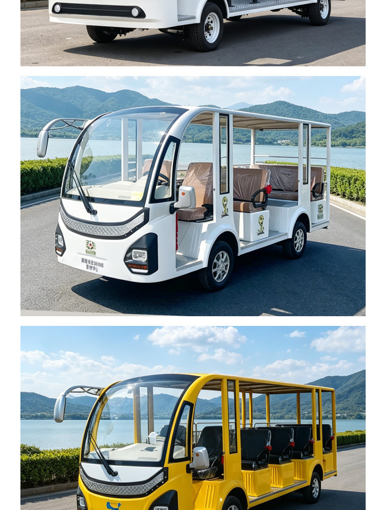 Manufacturer Exports Scenic Area Sightseeing Vehicles, 14-Seater Tourist Shuttle Buses, 11-Seater School Campus Buses, and Factory Reception Vehicles