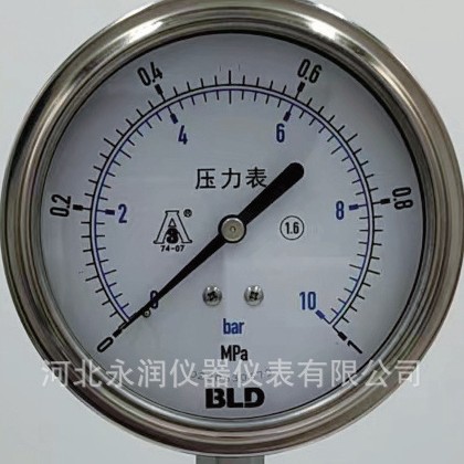 北京布莱迪BLD.F6 F7卫生型卡箍快装连接耐震压力表PYTHN-63HF7