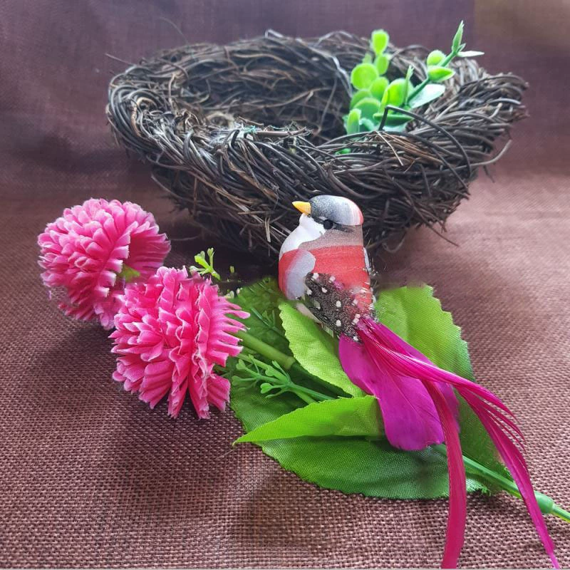 14 см шестицветный жемчужный зажим для волос имитация птичьих перьев украшение птица