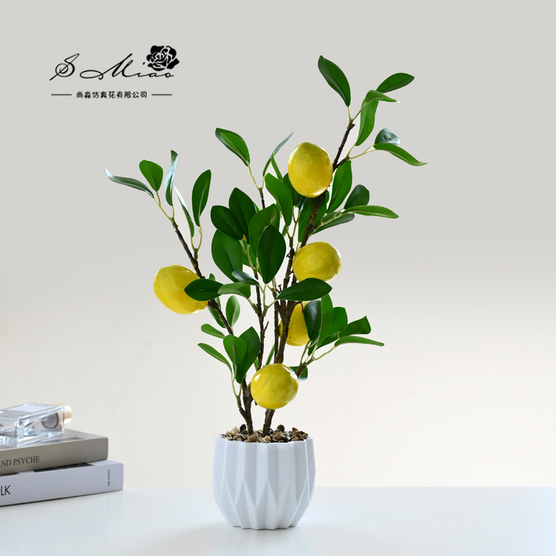Flores artificiales, estilo pastoral, bonsái pequeño de frutas simuladas, decoración de interiores, suministro directo de fabricantes, dropshipping de flores artificiales, plantas en maceta simuladas image 4