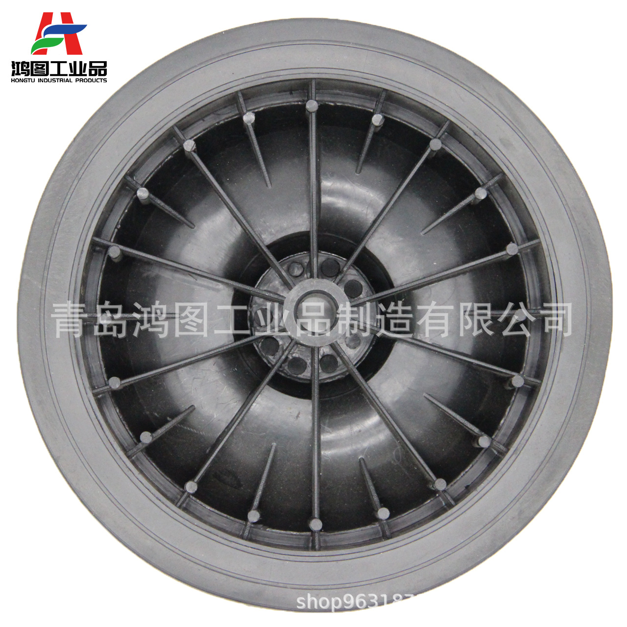 8寸顺纹PVC挂胶轮 (4)