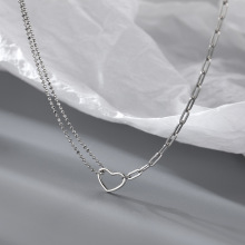新款爱心项链女小众设计感轻奢百搭时尚简约个性心形锁骨链潮批发