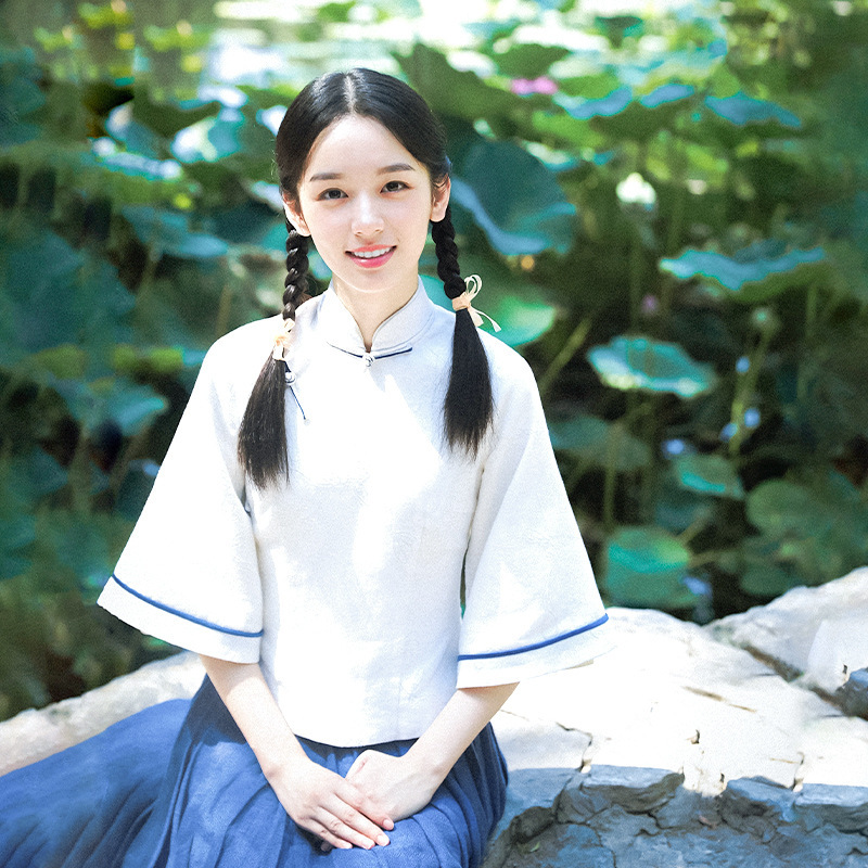 中華民国風学生服、5月4日青少年服、男女レトロ風卒業式制服、合唱朗読コンクールパフォーマンス服|undefined