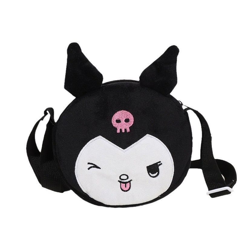 Corazón de niña caricatura bolso de hombro de peluche coreano portátil versátil bolso de cambio de auriculares de estudiantes
