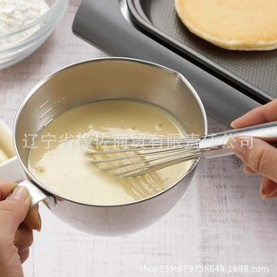 Japan Imported Shimomura Industrial Stainless Steel Cooking Bowl with Handle, Egg Beating Baking Cooking Bowl with Scale Mixing Bowl