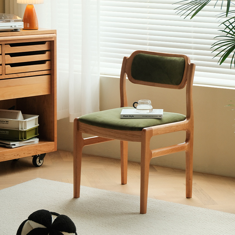 Yule dining chair/Japanese solid wood chair Cherry Retro furniture designer Armchair Retro Reminiscence